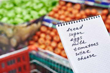 Shopping list in hand