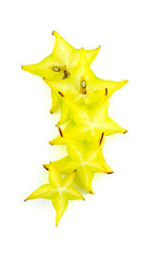 Slices of starfruit carambola studio