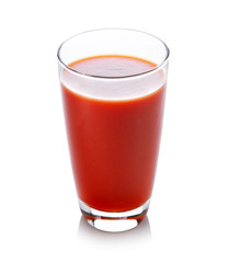 Tomato juice isolated on white