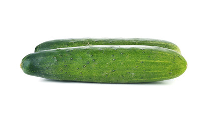 fresh green cucumbers isolated on white