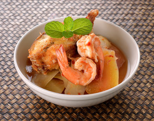 vegetable soup with shrimp.Thai food