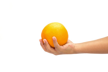 Hand holding orange