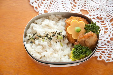 White rice, croquettes of lunch