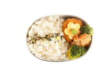 White rice, croquettes of lunch