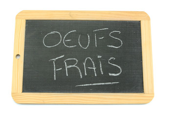 Fototapeta premium ardoise oeufs frais