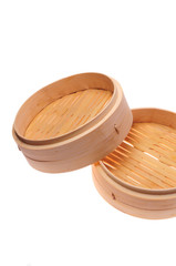 Chinese Bamboo Steamer isolated on white background