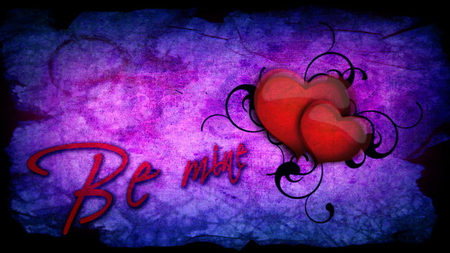Be mine inscription with beating heart for Valentine's day