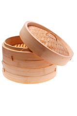 Chinese Bamboo Steamer isolated on white background