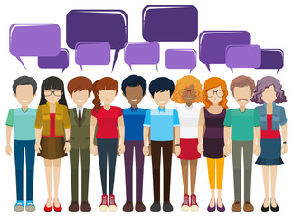 Network of people with empty callouts