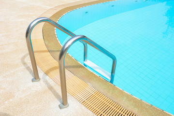 Swimming pool grab bar laddder