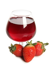 Strawberries in glass cup