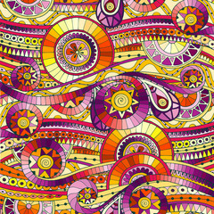 Background with geometric mosaic elements.