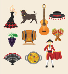 Spain vector flat icon set