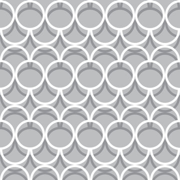 Seamless Interlocking monochrome Circles Pattern