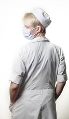 Doctor in a gauze bandage