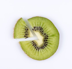 Naklejka na ściany i meble slice of kiwi. fruit pie chart