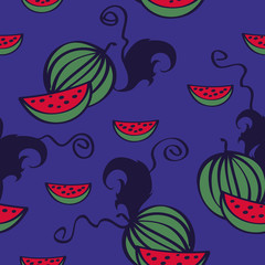 Watermelon doodle pattern