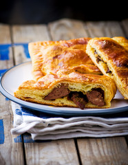 puff pies with a chicken liver.