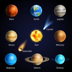 Realistic Planets Set © Macrovector
