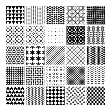 Vector monochrome seamless patterns