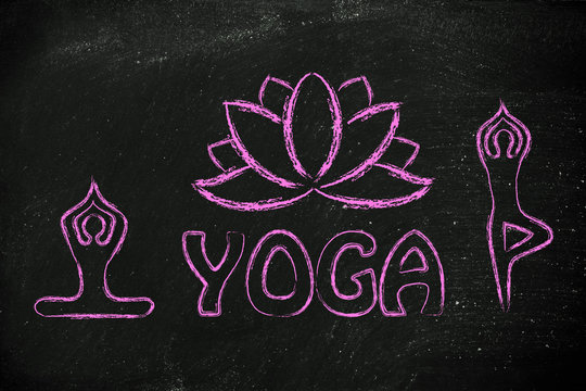 yoga inspired illustration, mind body and soul