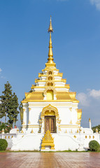 Fototapeta premium White and gold PAGODA at Temple.