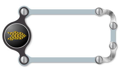 vector abstract frame and screws and arrow