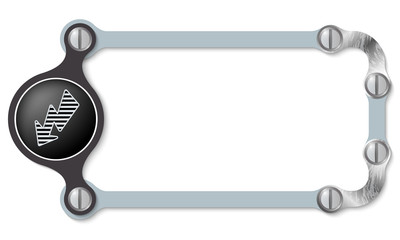 vector frame with screws and flash symbol