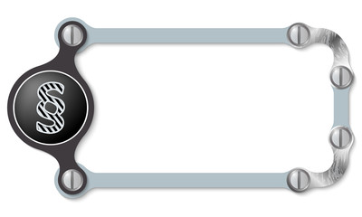 vector frame with screws and paragraph