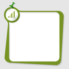 green text box with pushpin and graph