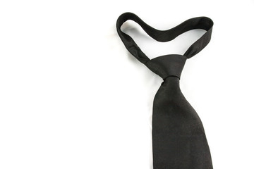 black necktie with heart shape