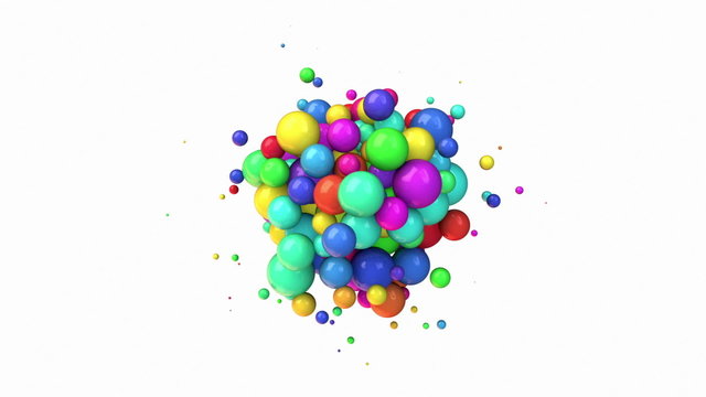 Colorful balls on white background.Alpha matte