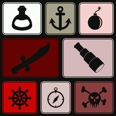 seamless background with pirate stuff
