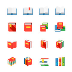 Book and Education Icons with White Background