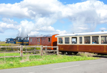Locomotive à vapeur dans la plaine picarde, Somme, Picardie
