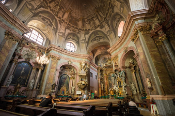 Fototapeta na wymiar Trinitarian Church in Bratislava, Slovakia