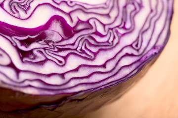 Obraz premium red cabbage close up - selective focus