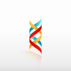 abstract multicolor icon logo elegant volume curves strip modern