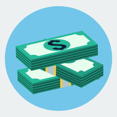 Vector stacks of dollars icon