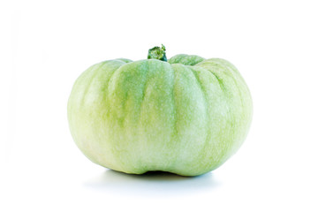Green pumpkin isolated on white background