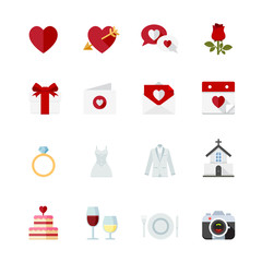Wedding and Love Icons with White Background
