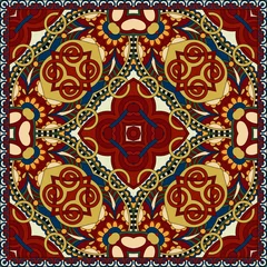 Foto op Canvas Traditional ornamental floral paisley bandanna © Kara-Kotsya