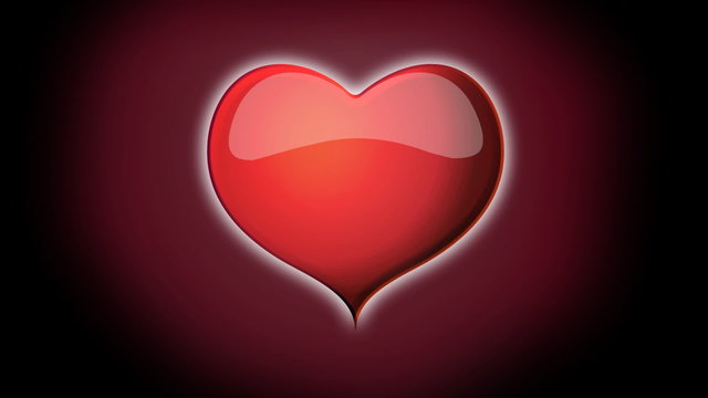 Spiral red heart with red background animation for Valentine's day