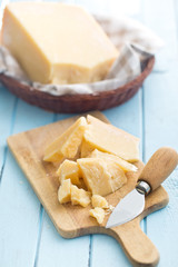 parmesan cheese on cutting board