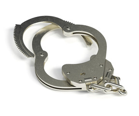 Handcuffs isolated on white background