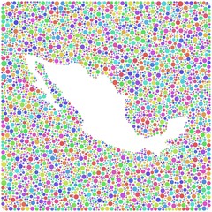 Decorative map of Mexico into a square icon