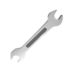 3d  wrench tool on white background