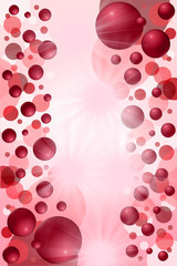 Red balls and circles abstract background
