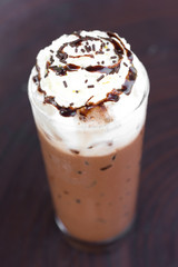 Ice chocolate with whipped cream