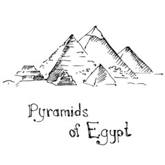 Pyramids of Egypt. Colorful sketch.